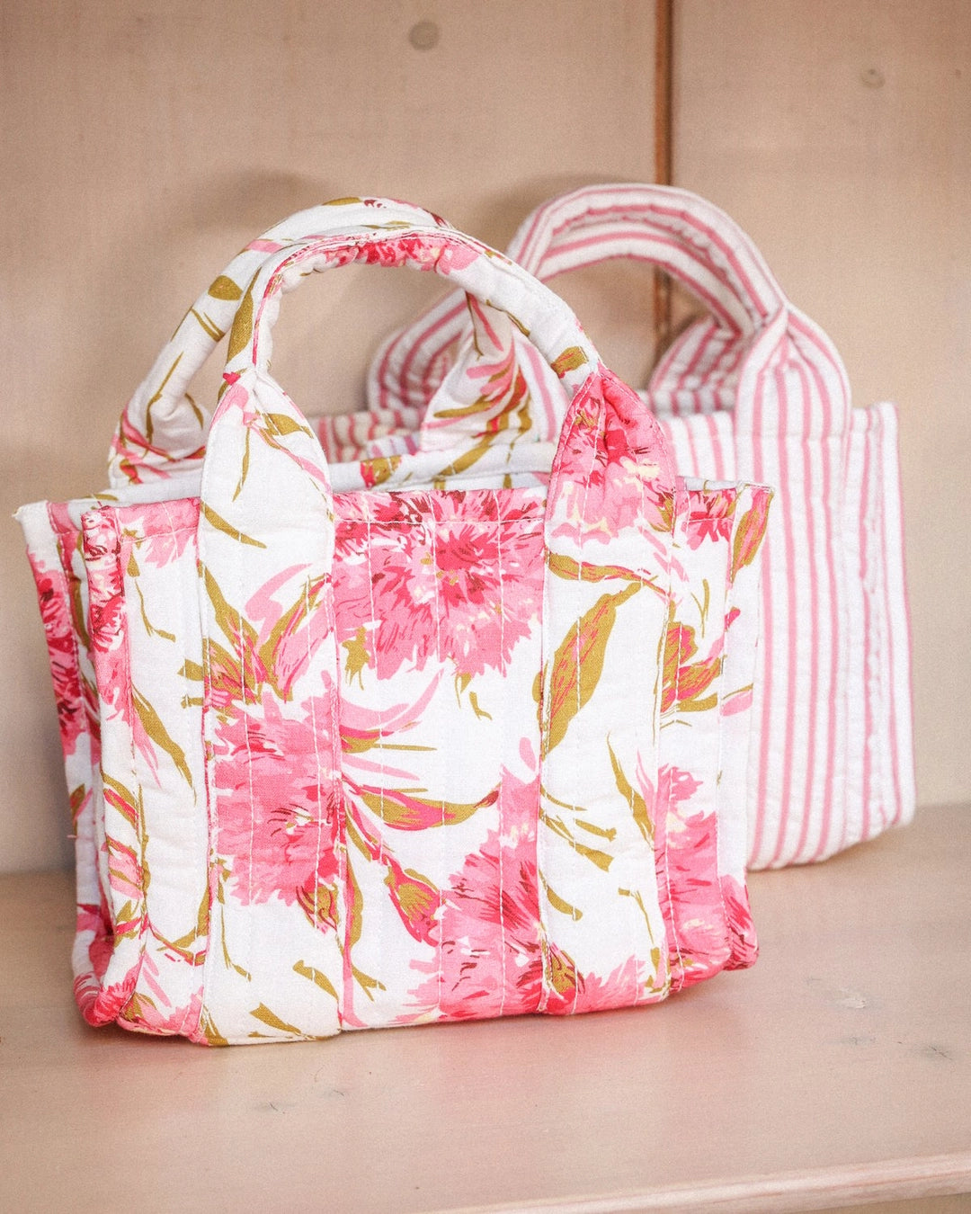 BY TIMO Tote Bag Small, Rosa blomst