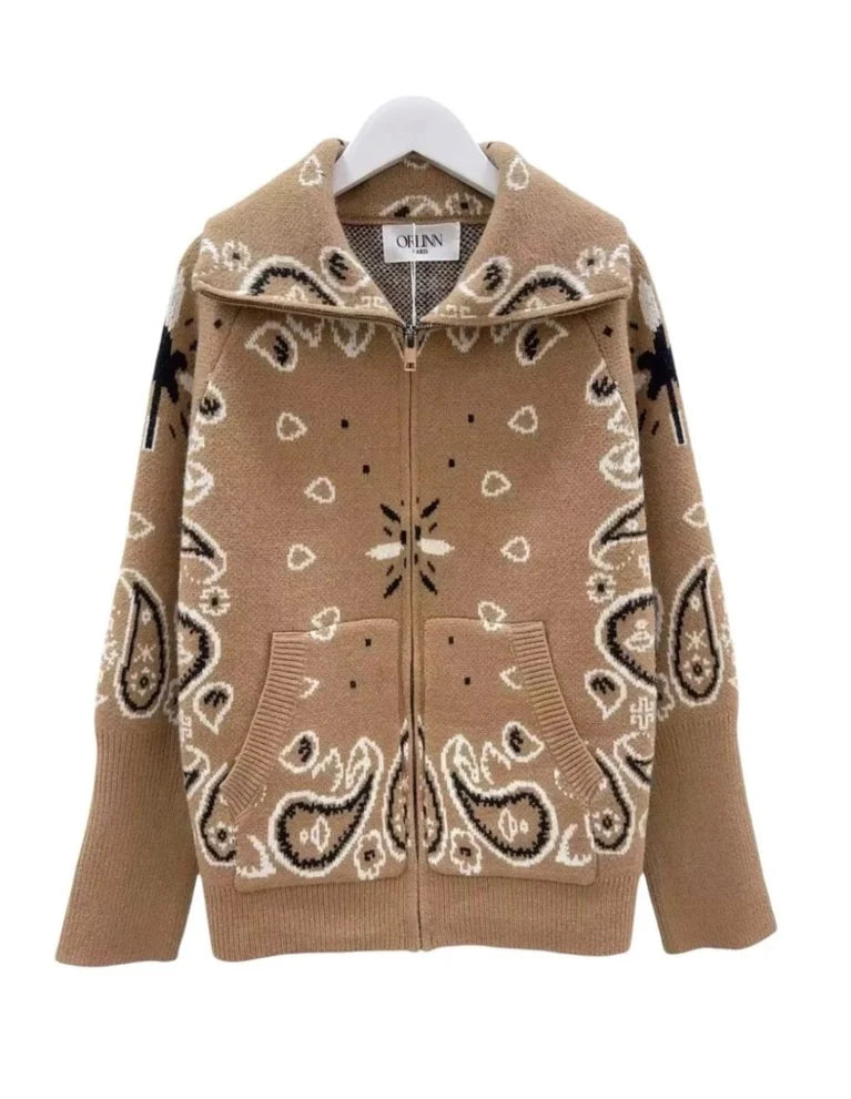 From Paris With Love Paisley jacket, Camel