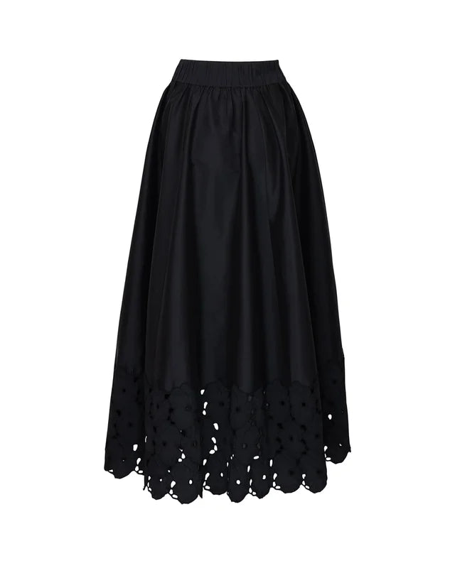 BY TIMO Embroidery Skirt, Black
