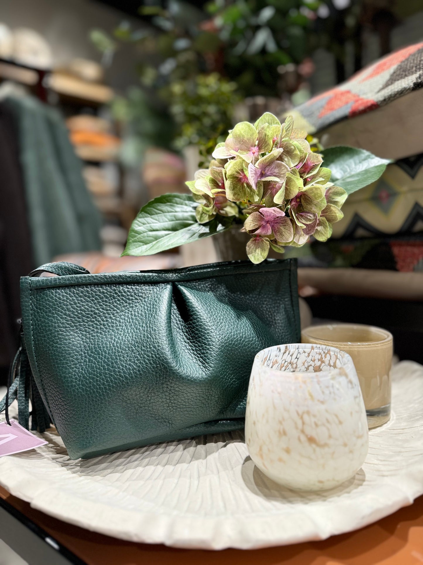 Skinnclutch MK med dusk, mosegrønn