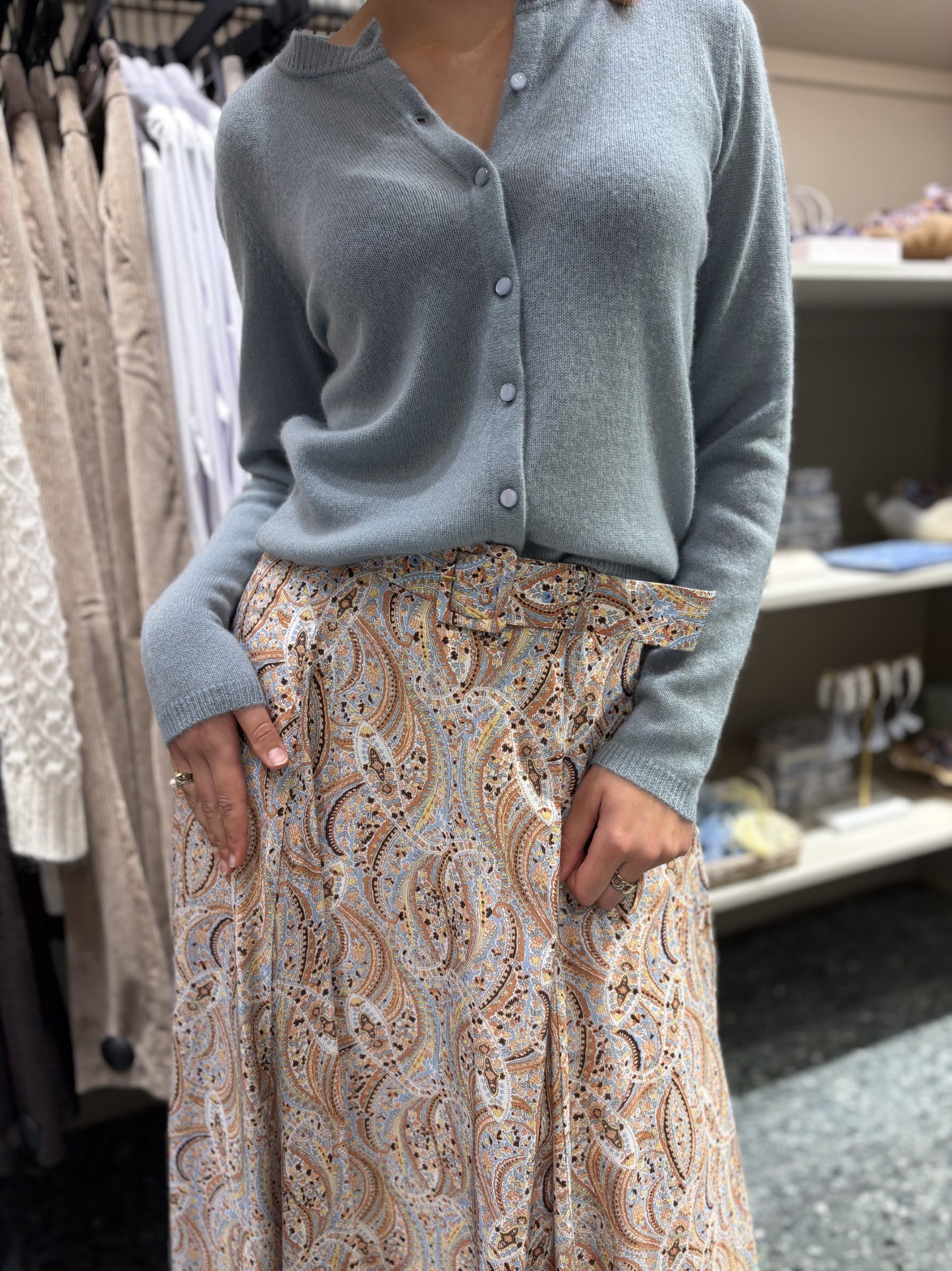 BY TIMO Striped Organza Maxi Skirt, Delicate Paisley