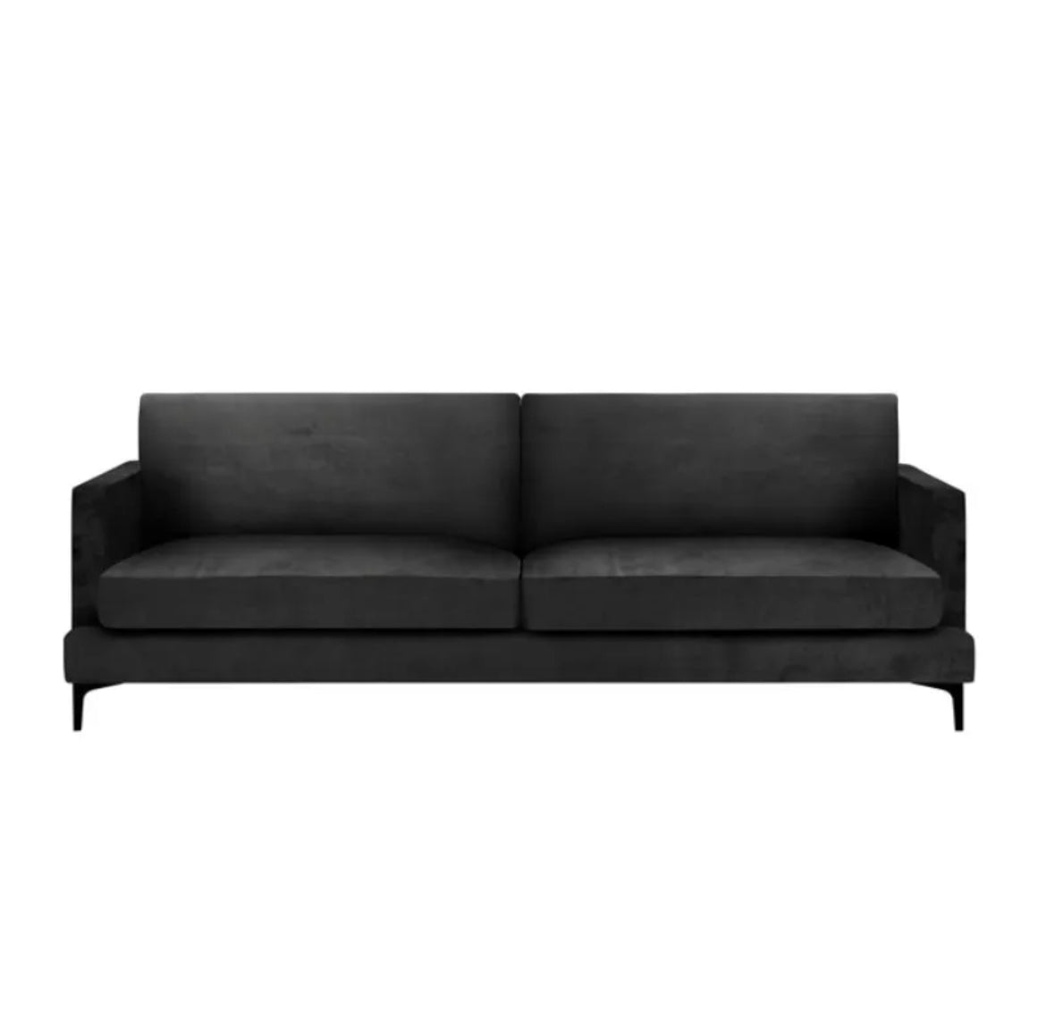 Sofa Montana 227cm x 89cm x 78 cm Velour Black