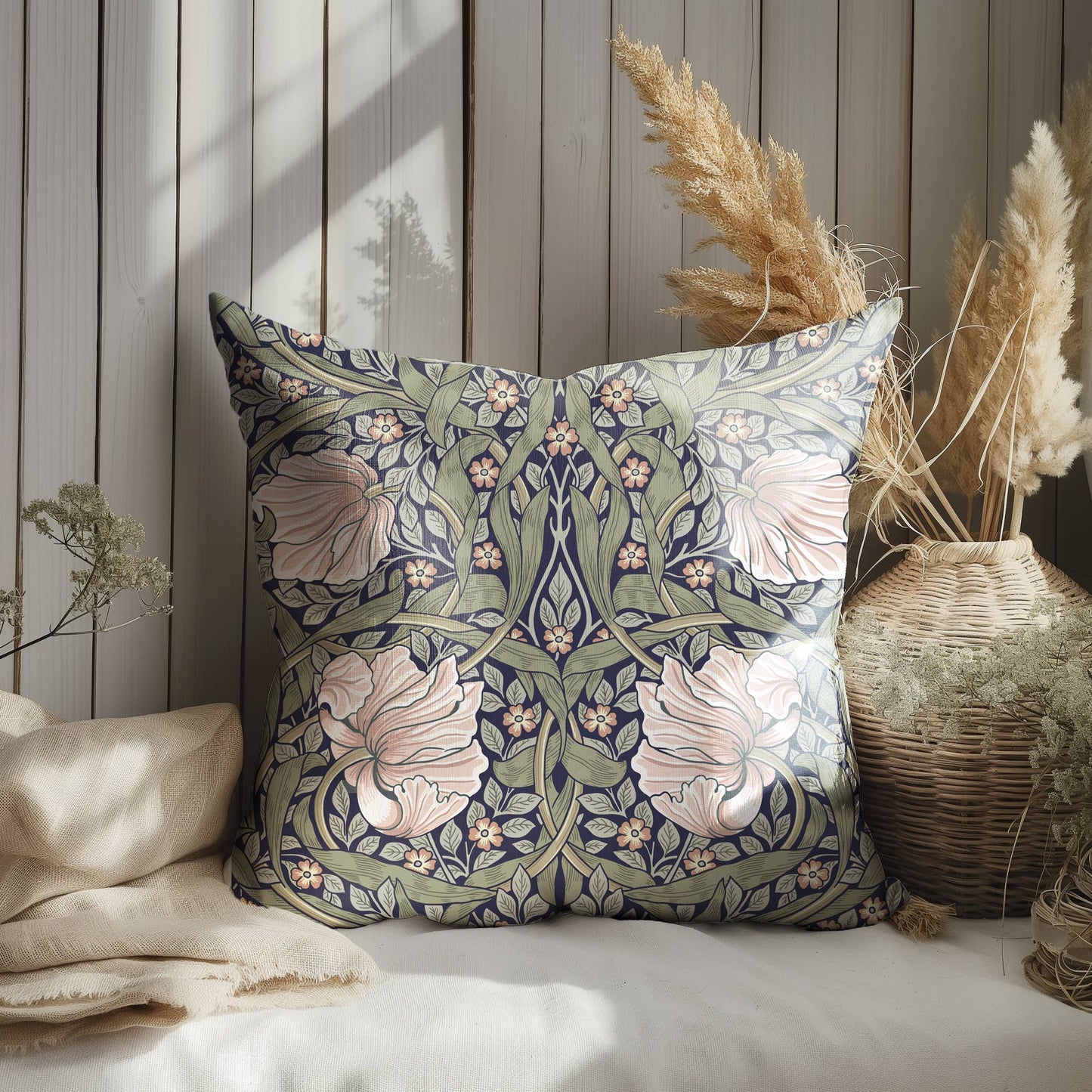 William Morris Pimpernel-trykk putetrekk i lin, 50 x 50 cm