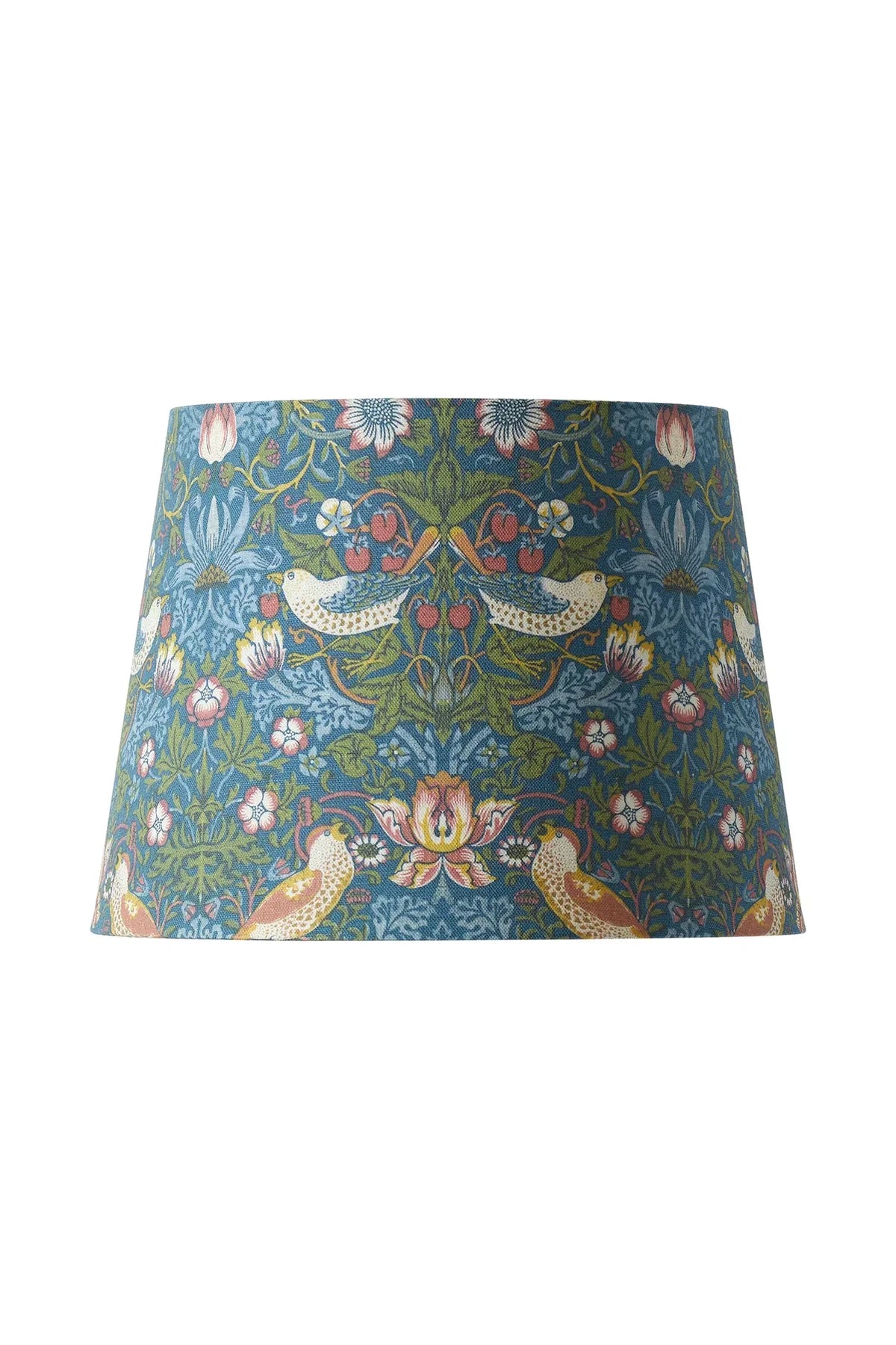 Lampeskjerm Qvist Classic Round, William Morris Strawberry Thief, blå, 27 cm