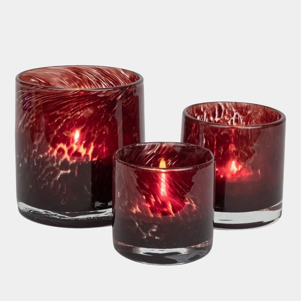 OLSSON & JENSEN Telysholder Nilla, dark red 10cm