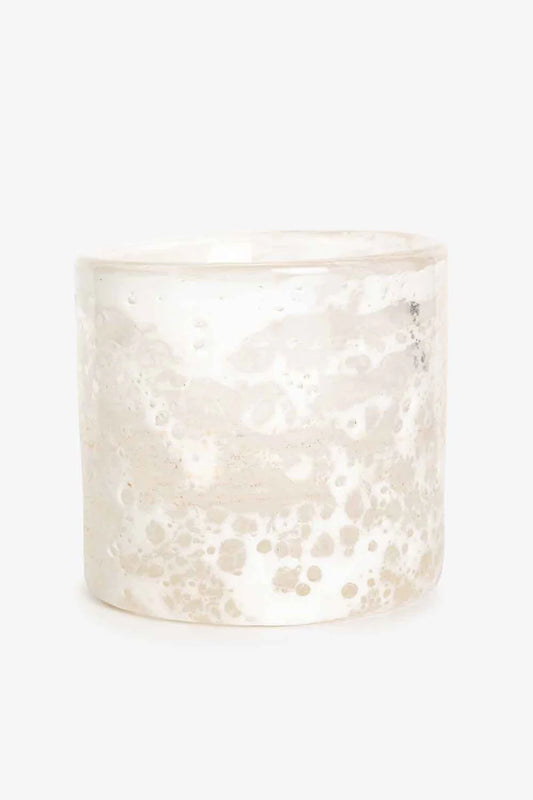 Telysholder/vase glass, hvit boble