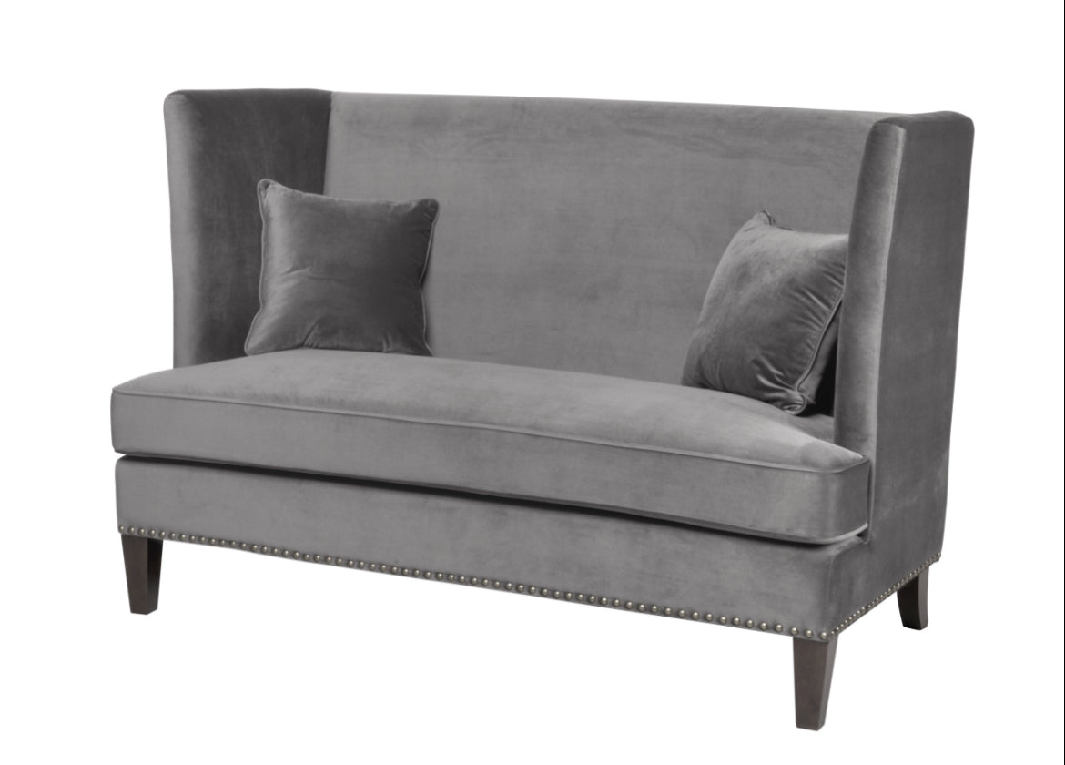 Loveseat sofa Denver B160 D83 H110 Velour Dark Grey