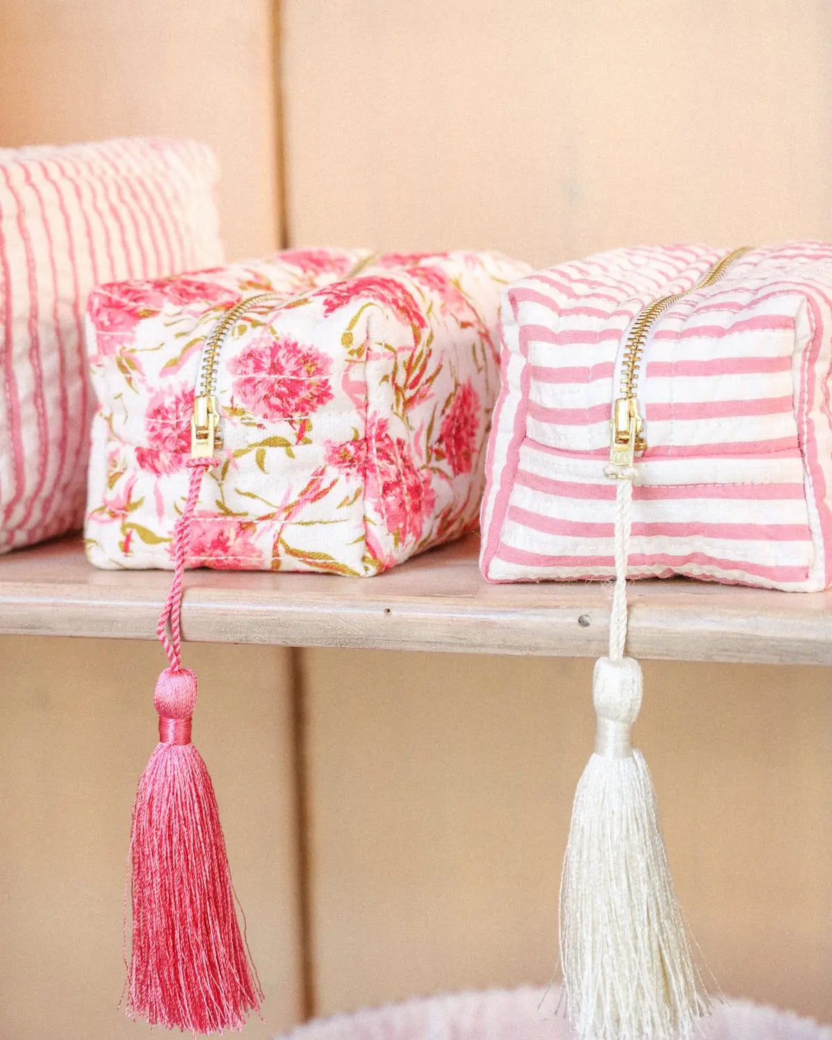 BY TIMO Cosmetic Bag, Pink Meadow