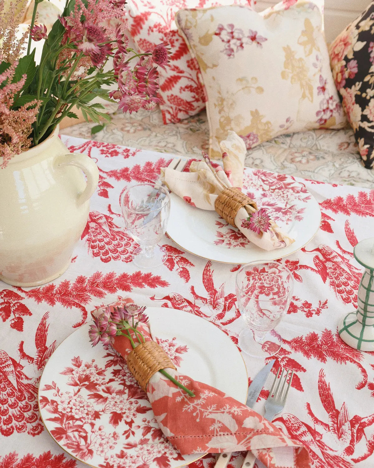 byTimo Linen Table Cloth 130x300, Birds