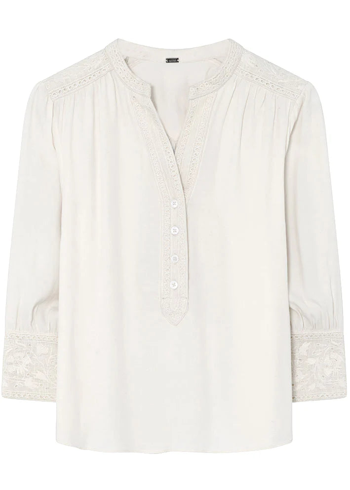 GUSTAV Jennie Embroidery Bluse, Antique white