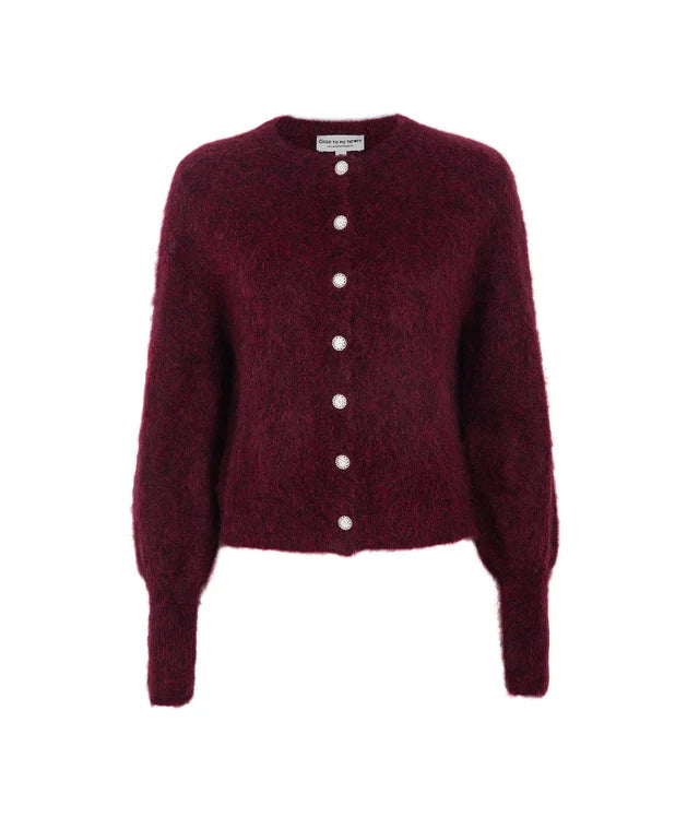 CLOSE TO MY HEART Ruby Cardigan, Garnet red