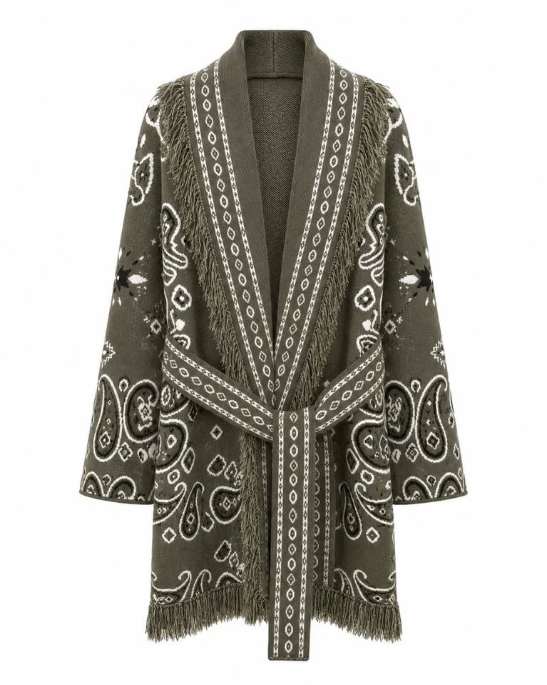 From Paris With Love Paisley frill cardigan, grønn