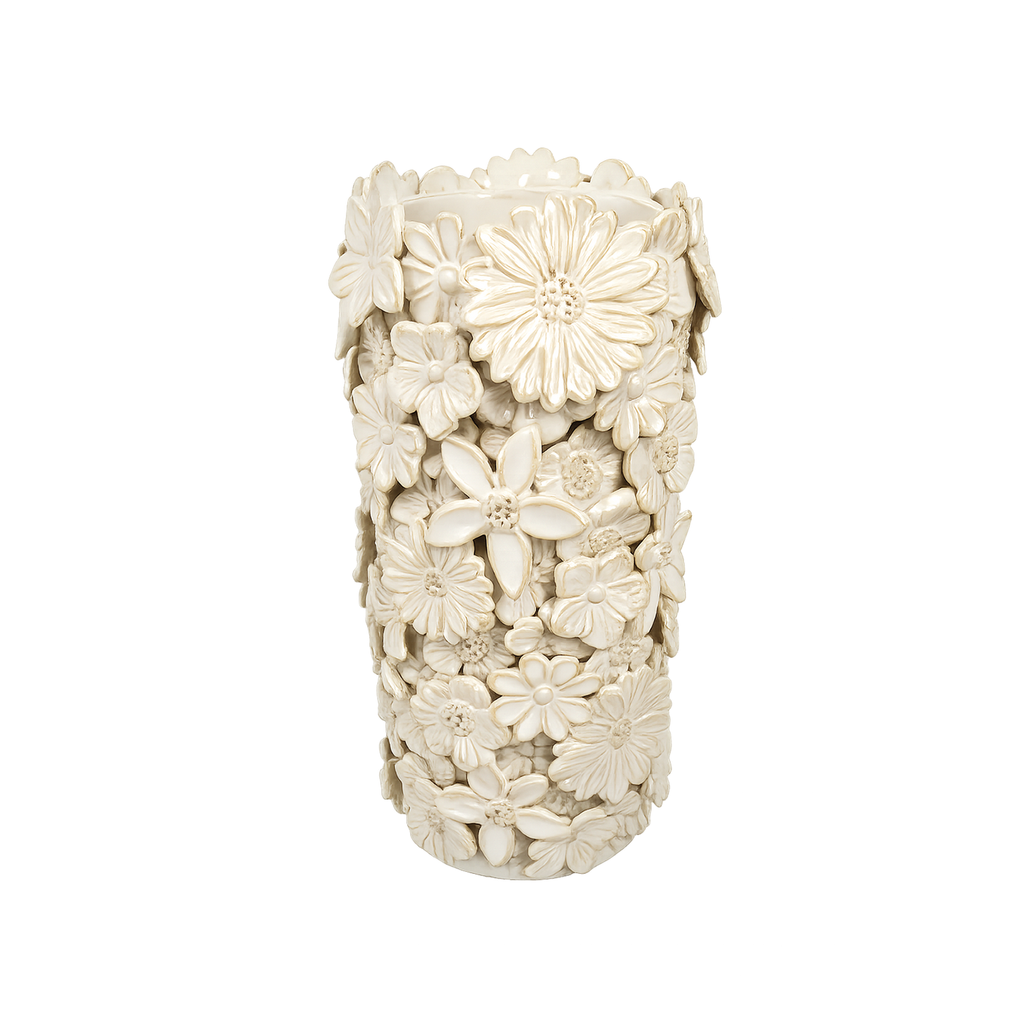 Flora white vase D14.5 H31 cm