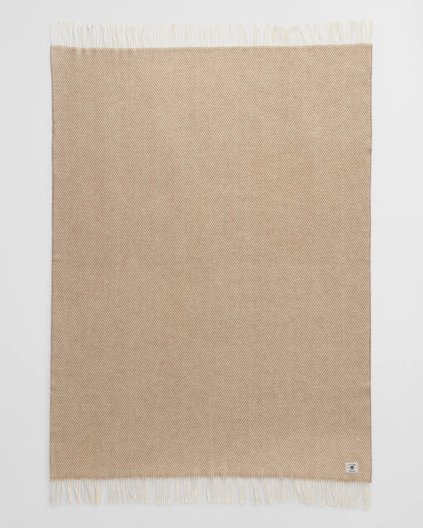 GANT Herringbone Ullpledd, Taupe beige