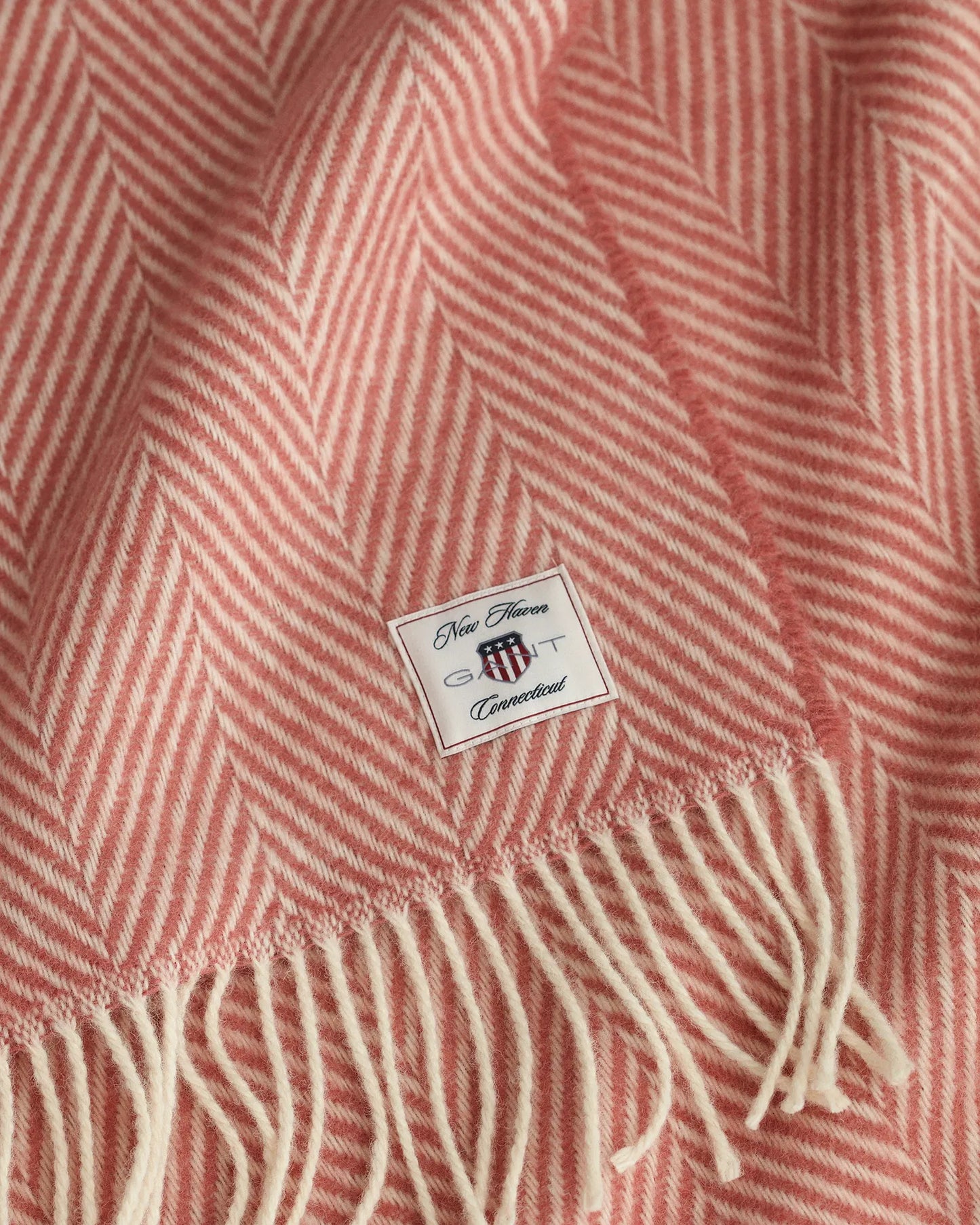 GANT Herringbone Ullpledd, Faded brick