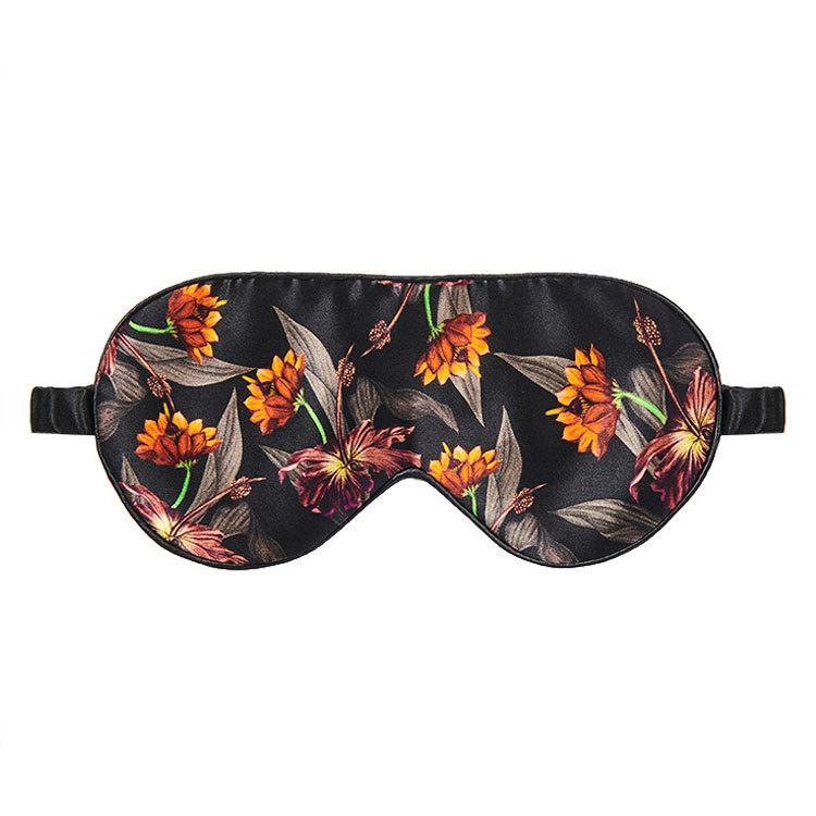 FAN PALM Sleeping Eye Mask, Black Hibiscus