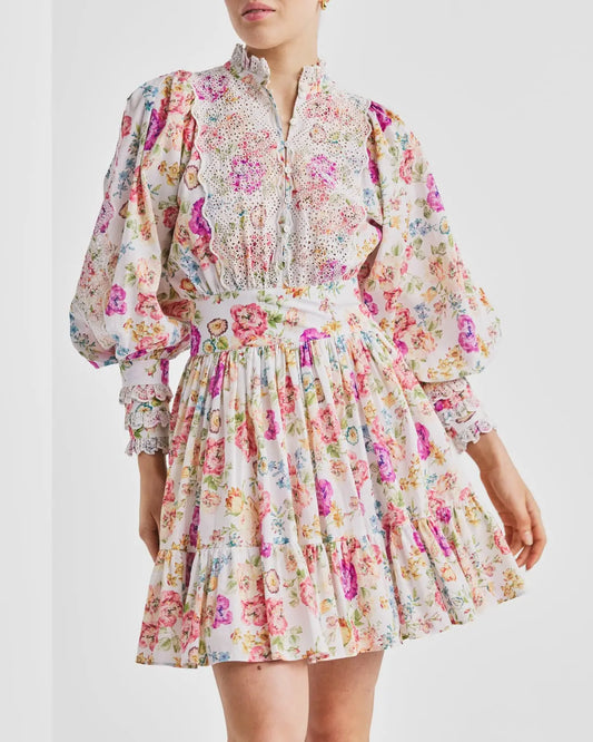 BY TIMO Cotton slub, mini dress, flora