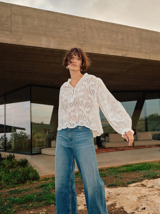 MOS MOSH Tazzin Caza Bluse, White