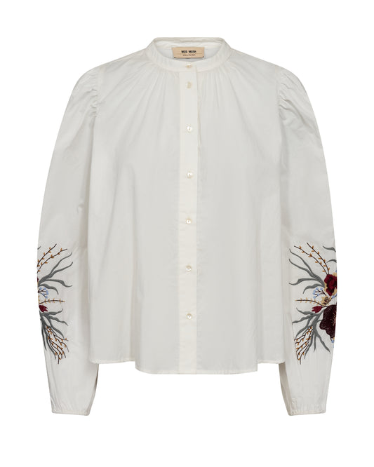 MOS MOSH Mysa Popli Skjorte, Ecru