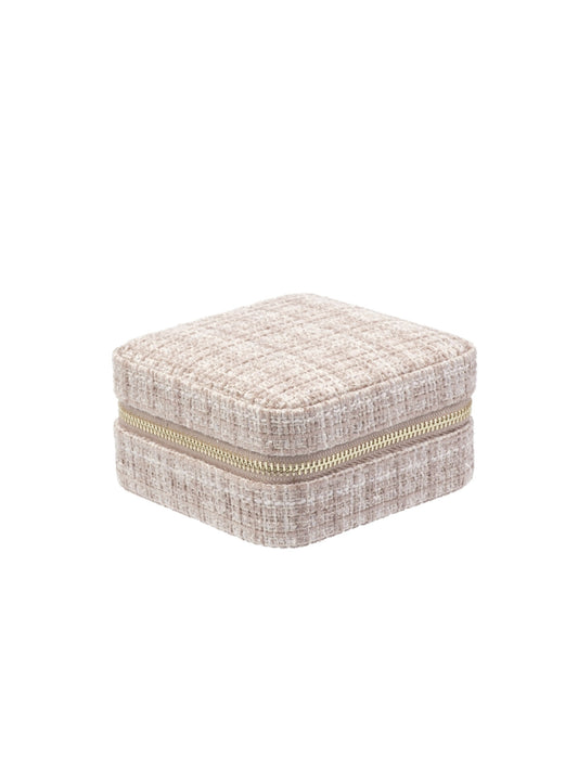 DARK Tweed Jewellery Box Mini, Warm taupe