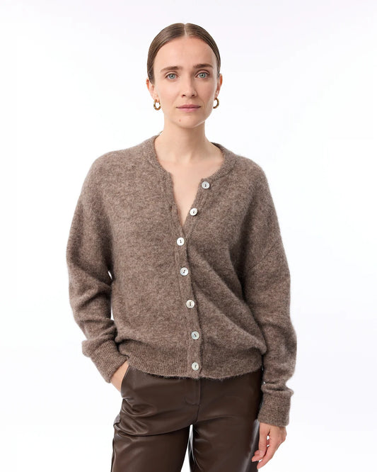 KNIT-TED Britany Cardigan, Walnut