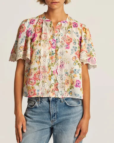 BY TIMO Cotton Slub Blouse, Flora