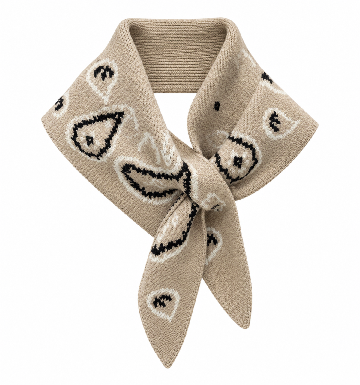 From Paris With Love Paisley Small Scarf Beige