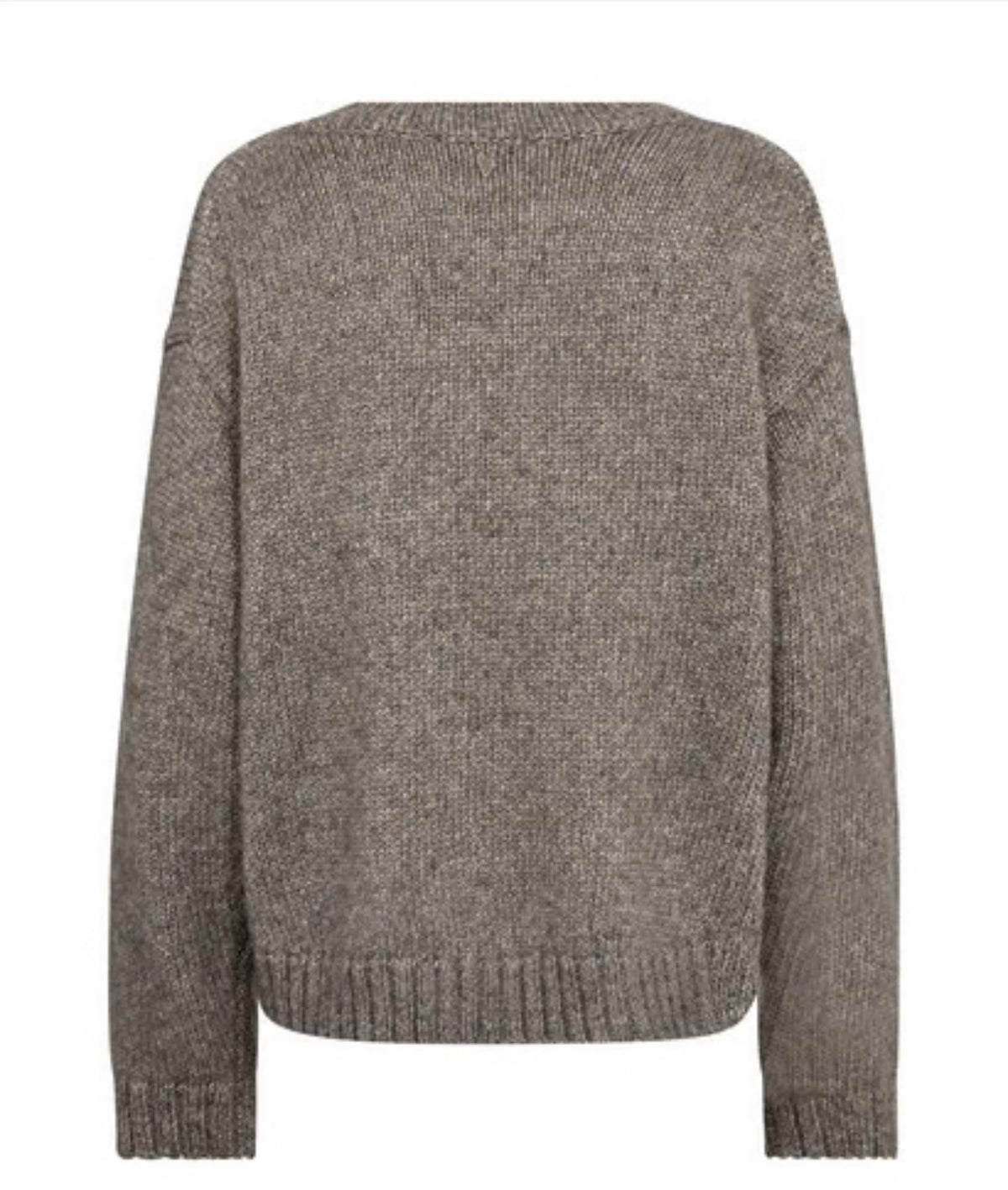 Mos Mosh Velma Glam V-Neck Knit, 871 Dark Grey Melange