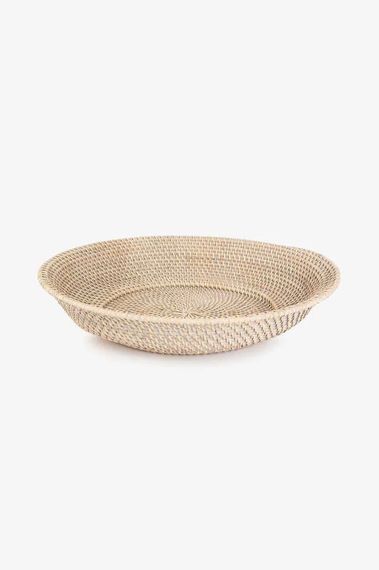 Rund kurv rattan, naturbeige