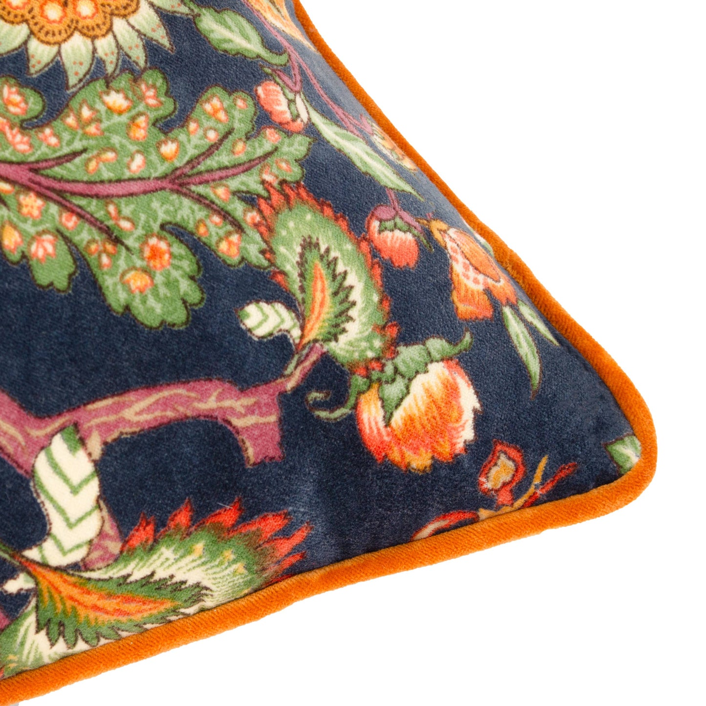 Georgia Printed Velvet Cushion Royal Blue: Royal Blue / Cover Only / 45 x 45cm