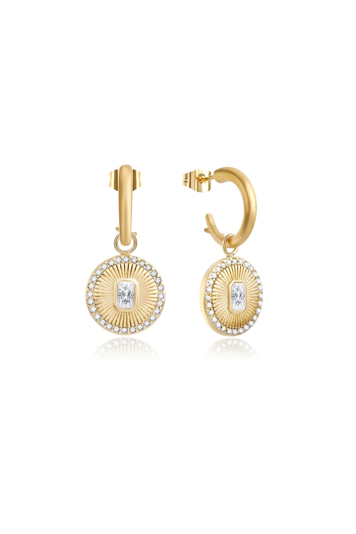 CAMILLA ØHRLING  Future earrings med zirkoner, Gold