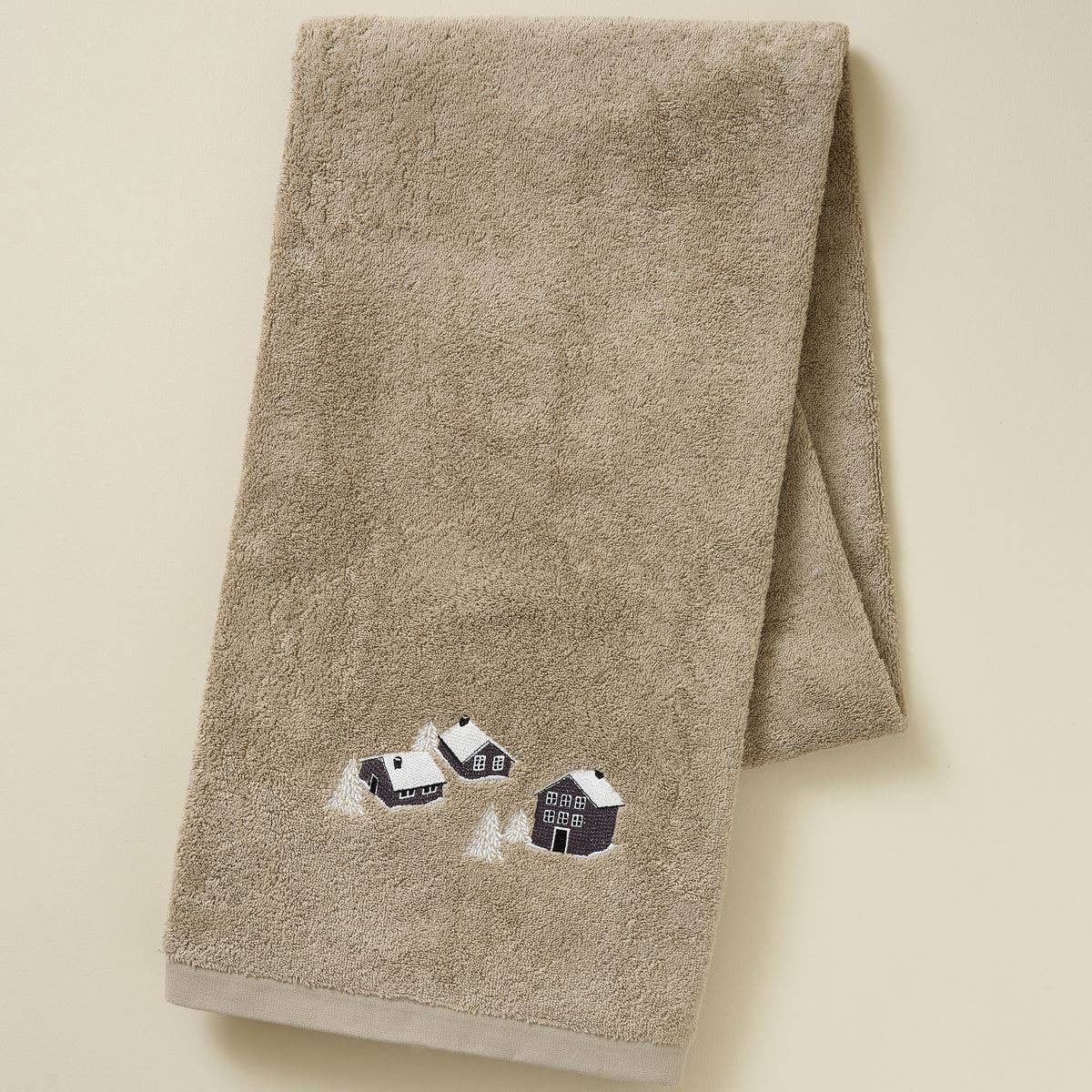 Shower sheet Au coeur de la vallée taupe: 70x140 cm