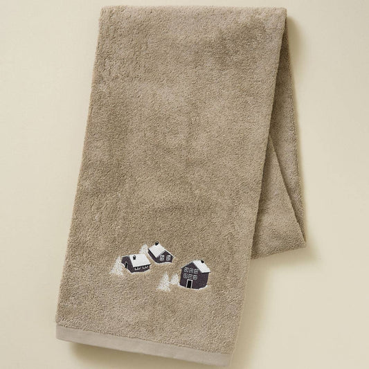 Shower sheet Au coeur de la vallée taupe: 70x140 cm