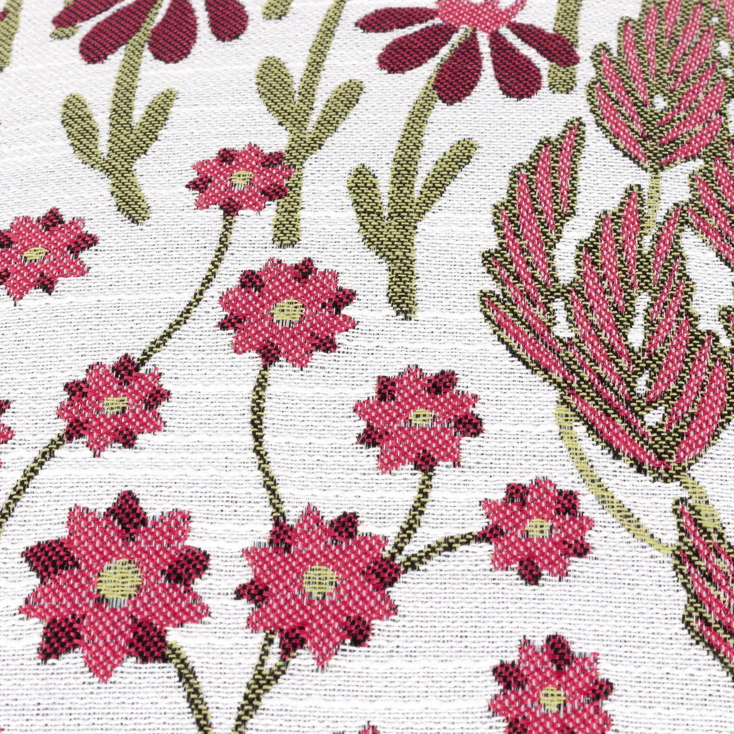 Ophelia Floral Jacquard Cushion Rednut, 50x50