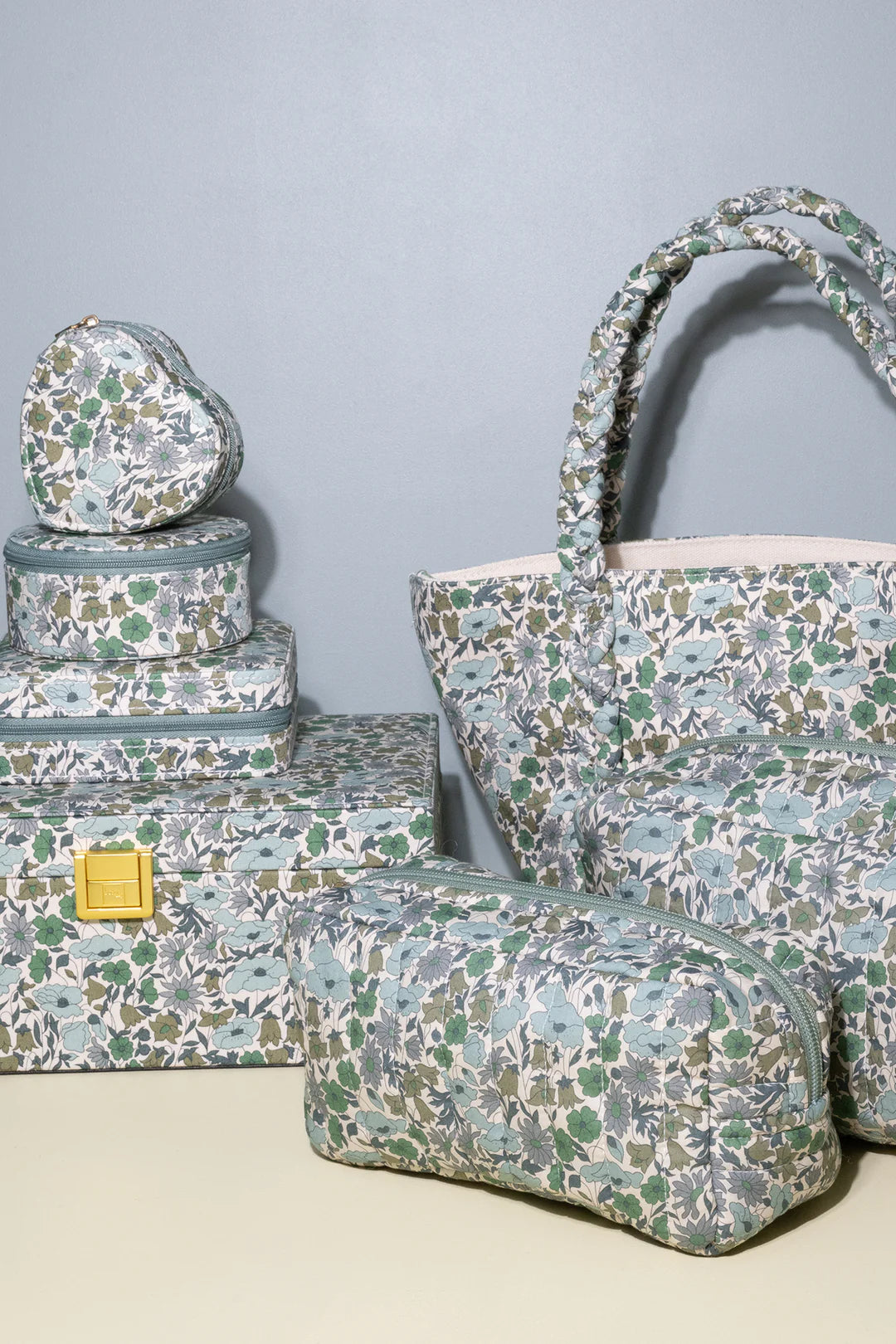 BON DEP JEWELRY BOX HEART MW LIBERTY POPPY AND DAISY TEAL