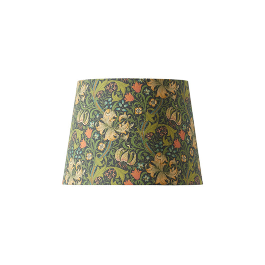 Lampeskjerm Qvist Classic Round, William Morris Golden Lily, svart, 27 cm