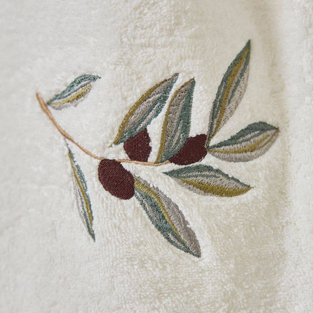 Embroidered Guest Towel – L’Oliveraie, Cream: 30x50 cm