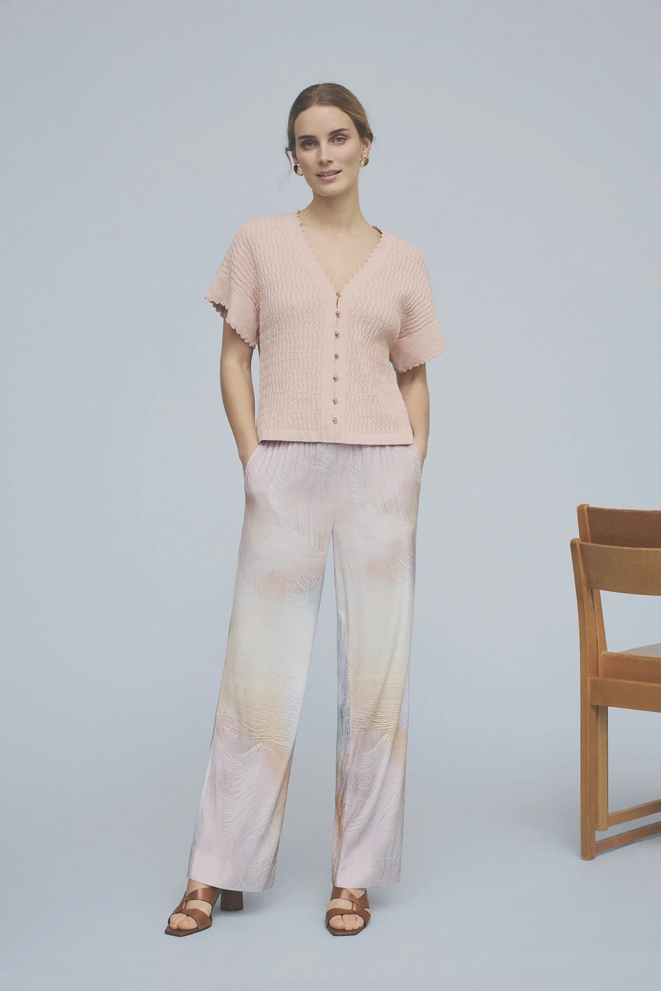 Gustav Carly Knit Cardigan, Peach