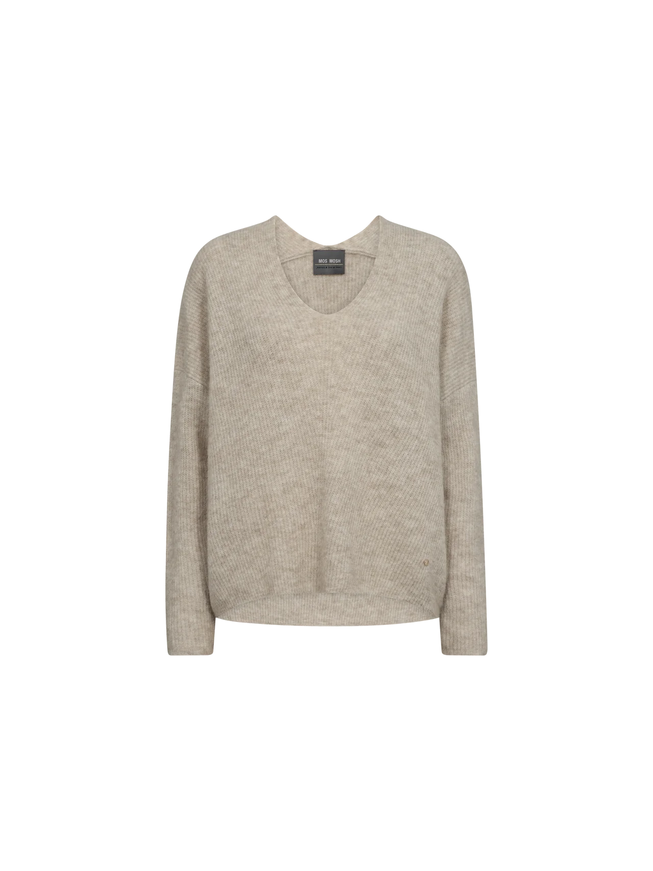 Mos Mosh Thora V-Neck Knit, feather grey