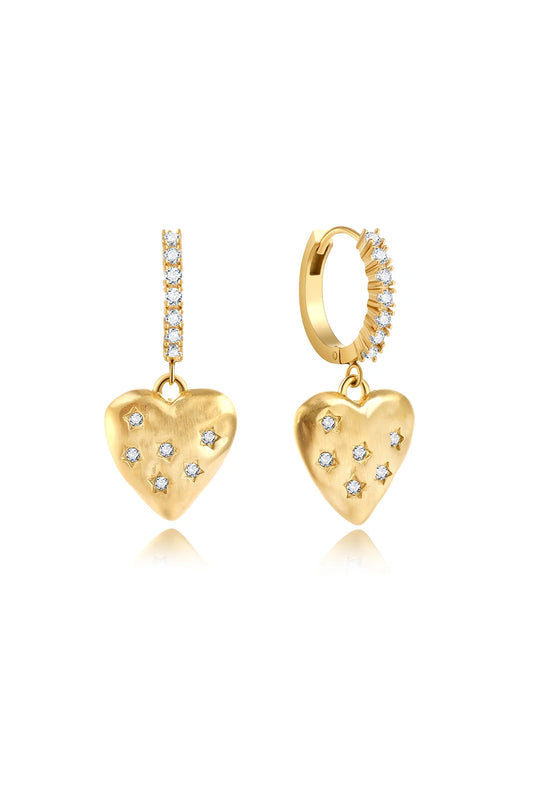 CAMILLA ØHRLING Heart earrings med zirkoner