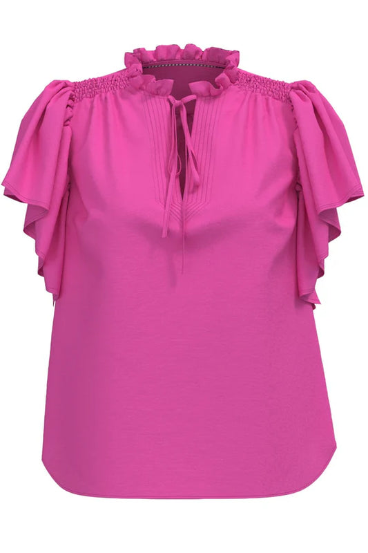 Hera SS Frill Topp, Rosa