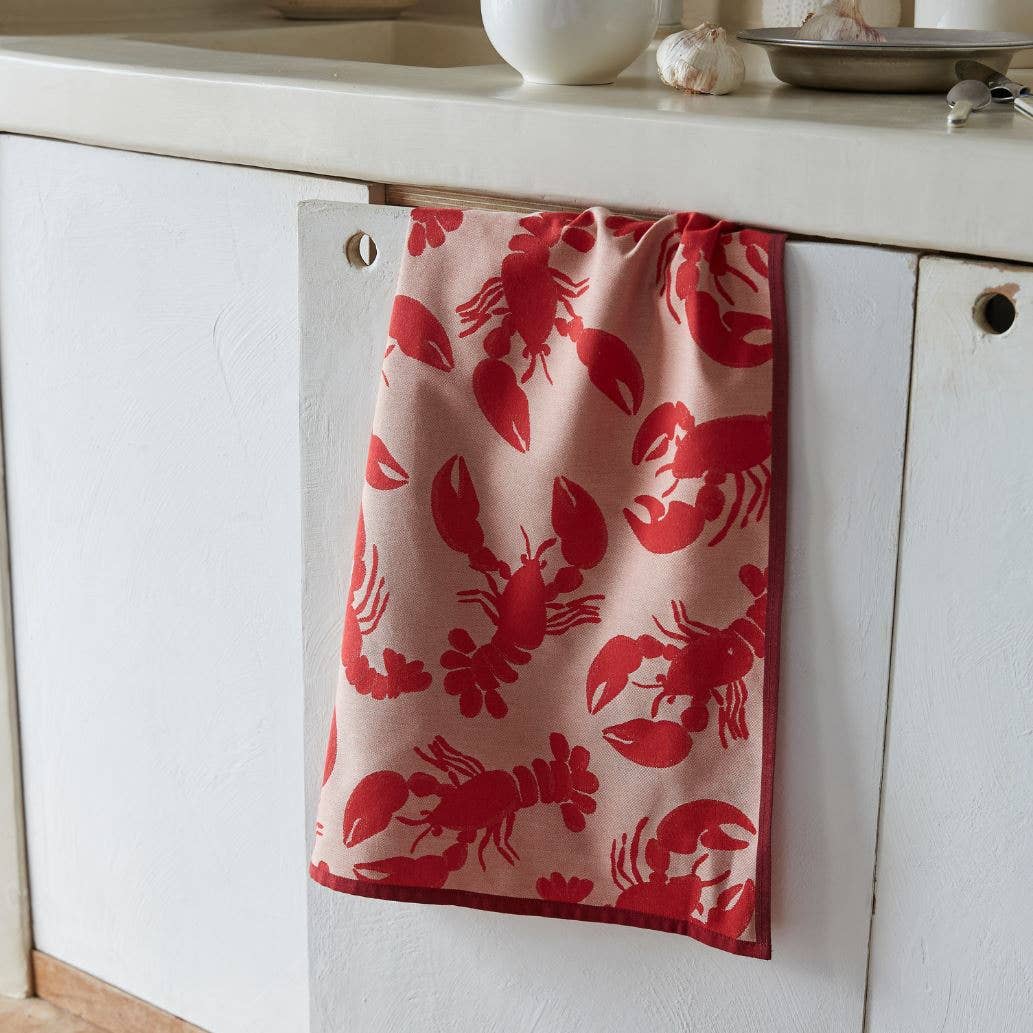 Tea towel Bonne pêche rouge: 50x70 cm