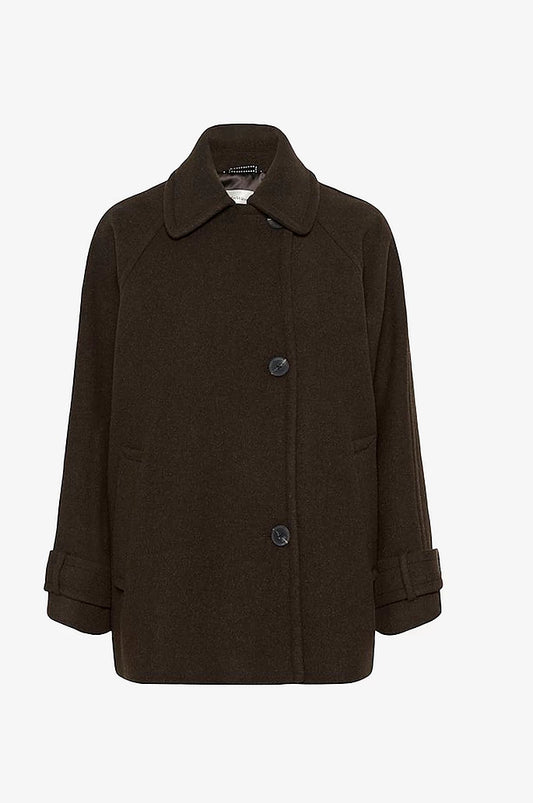 InWear Ullkåpe Thora Minona Coat R, chocolate brown