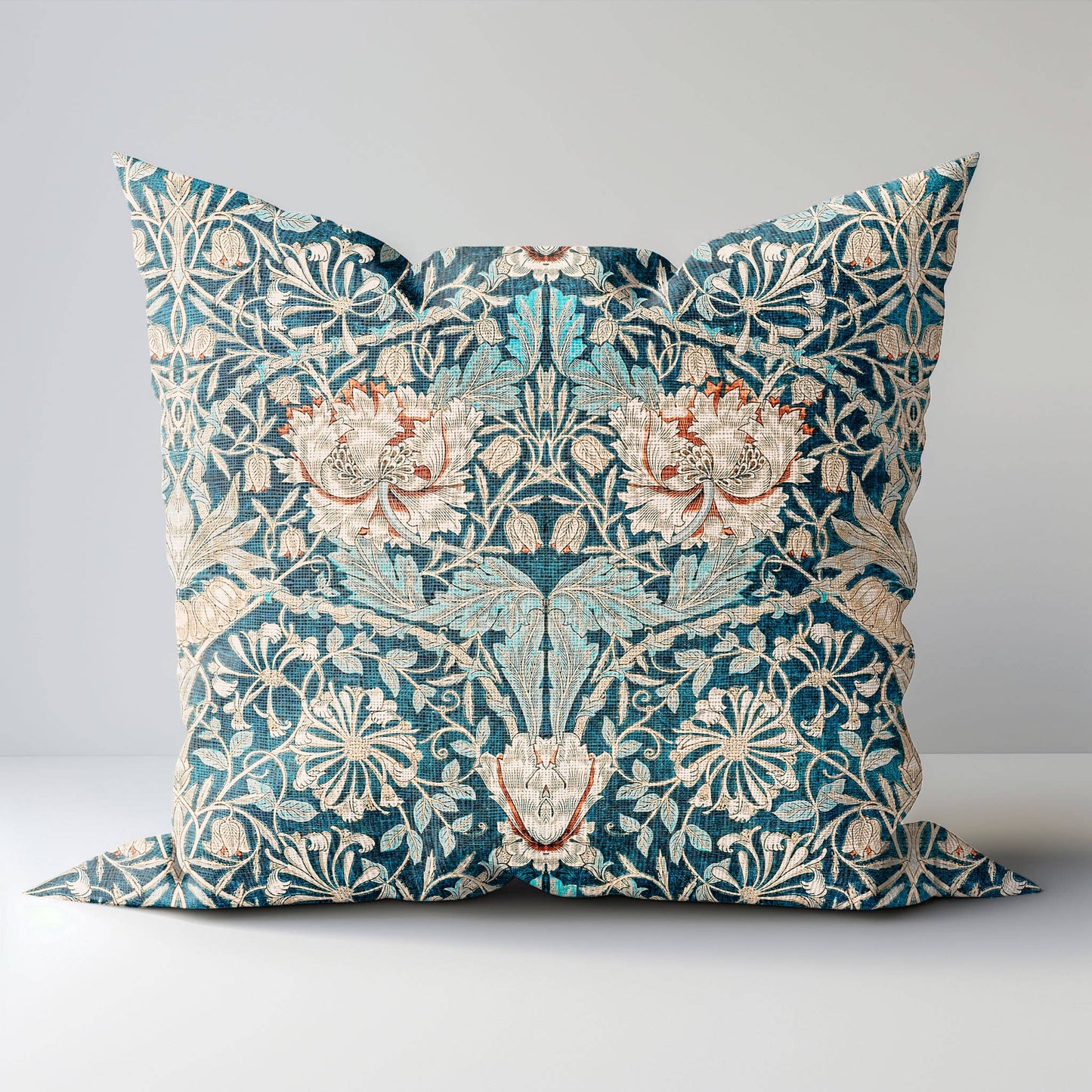 William Morris Honeysuckle trykk putetrekk i lin, 50 x 50 cm