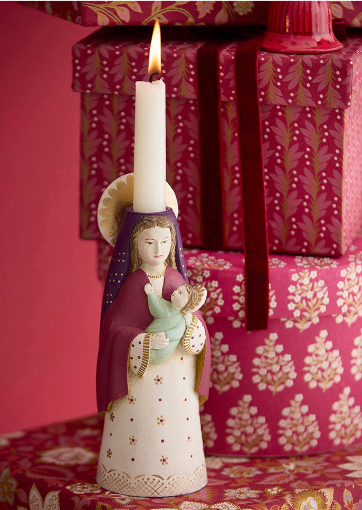 Lysestake Mary Ruby H20cm