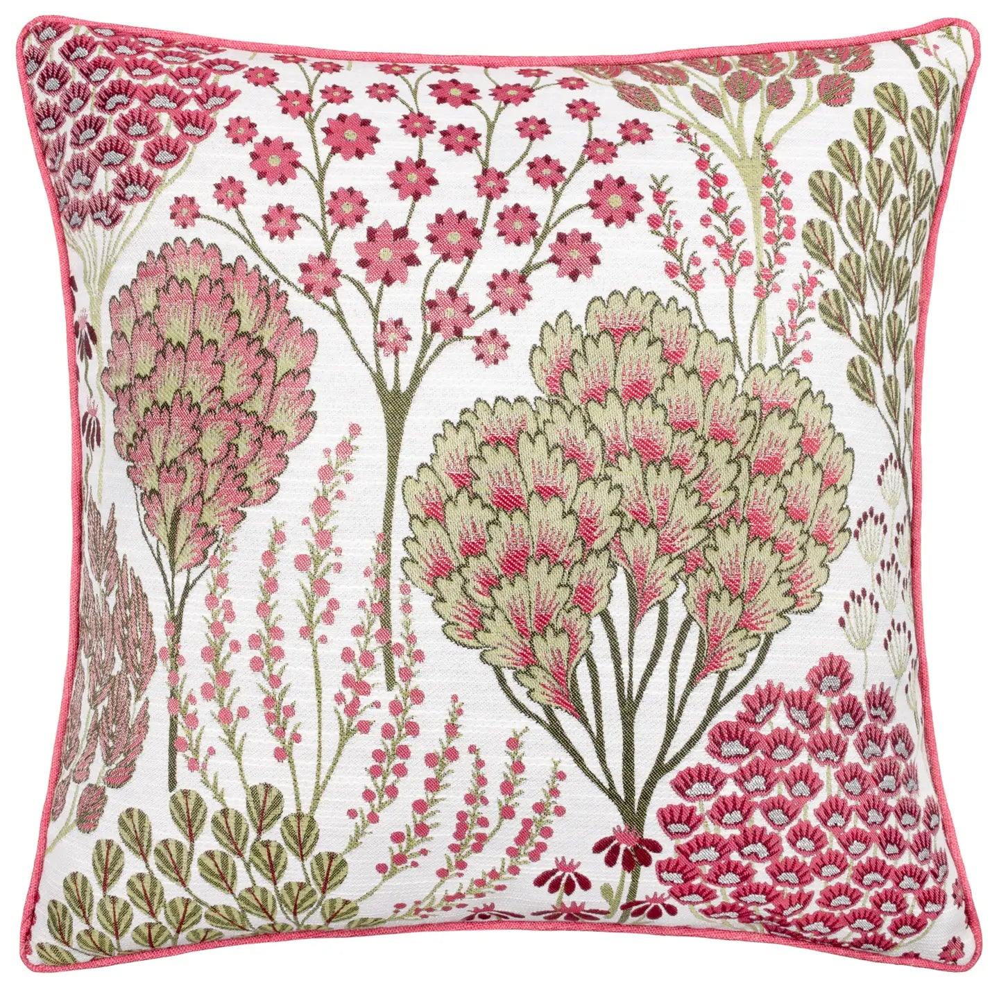 Ophelia Floral Jacquard Cushion Rednut, 50x50