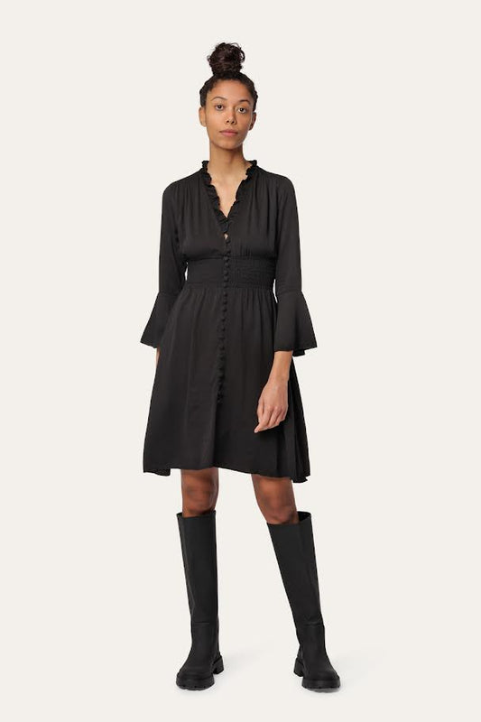 Sally Short Dress Black Solid