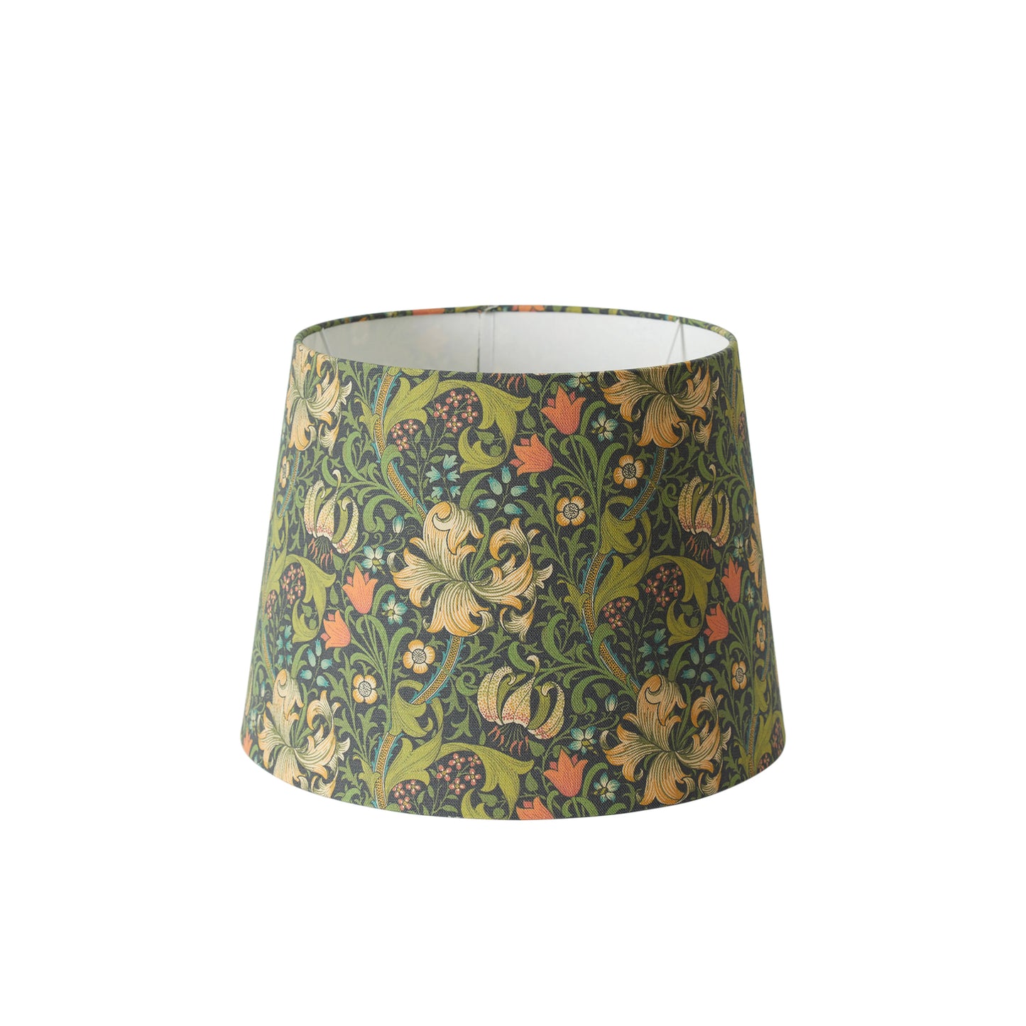 Lampeskjerm Qvist Classic Round, William Morris Golden Lily, svart, 27 cm