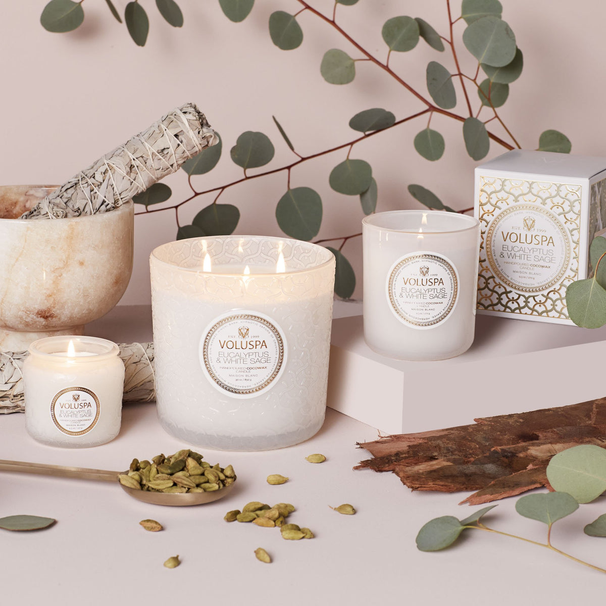 Petite Jar Candle, Eucalyptus & White sage