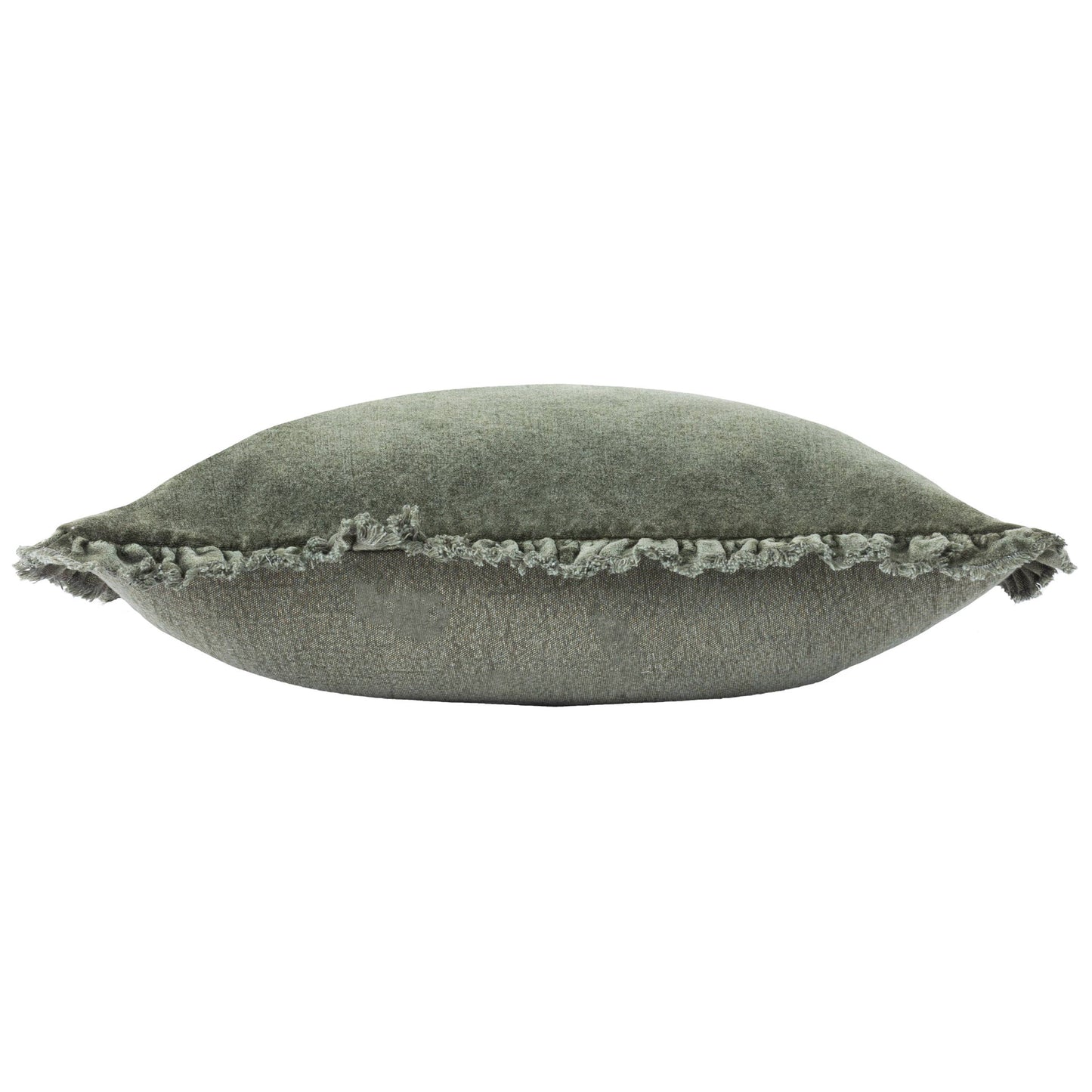 Bertie Washed Cotton Velvet Cushion Moss: Moss / Polyester Filled / 45 x 45cm